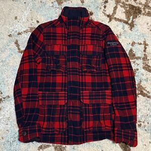 Vintage Abercrombie & Fitch Plaid Wool Barn Jacket Size Small